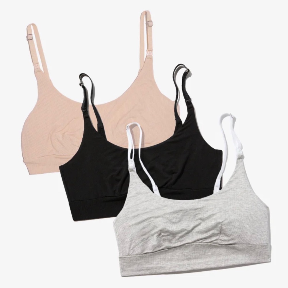 Bodily 3-Pack of the Everything Bra in M Black, Grey Marl and Clay-Clay 2.0